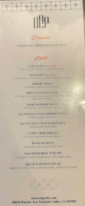 NEP Cafe - Fountain Valley Restaurant Menu | Authentic Vietnamese ...